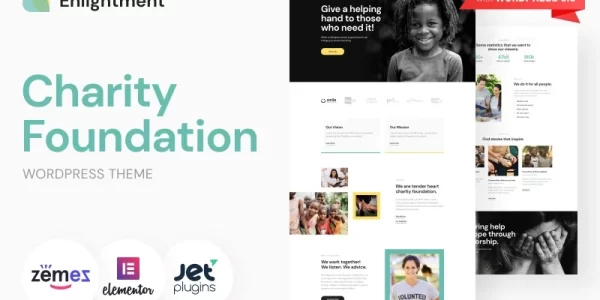 Enlightment Charity Foundation WordPress Theme 1.0.1 GPL Theme
