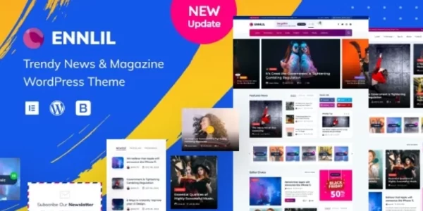 Ennlil Modern Magazine WordPress Theme + WooCommerce 1.0.1 GPL Theme
