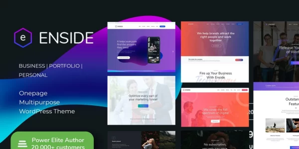 Enside Multipurpose Onepage Landing Page WordPress Theme 1.5 GPL Theme