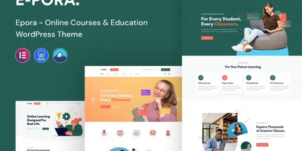 Epora Online Courses Education WordPress Theme 1.0.4 GPL Theme