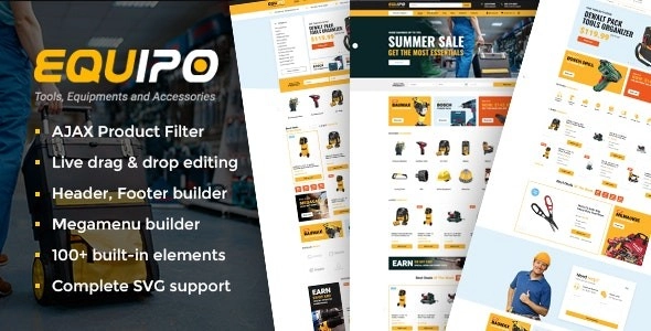 Equipo Parts And Tools WordPress WooCommerce Theme 2.3 GPL Theme