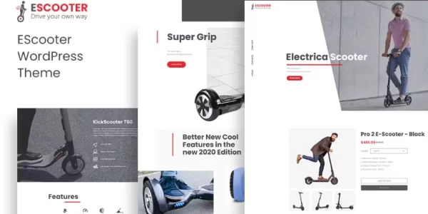 Escoot One Page, Single Product WoocommerceTheme 1.2.0 GPL Theme