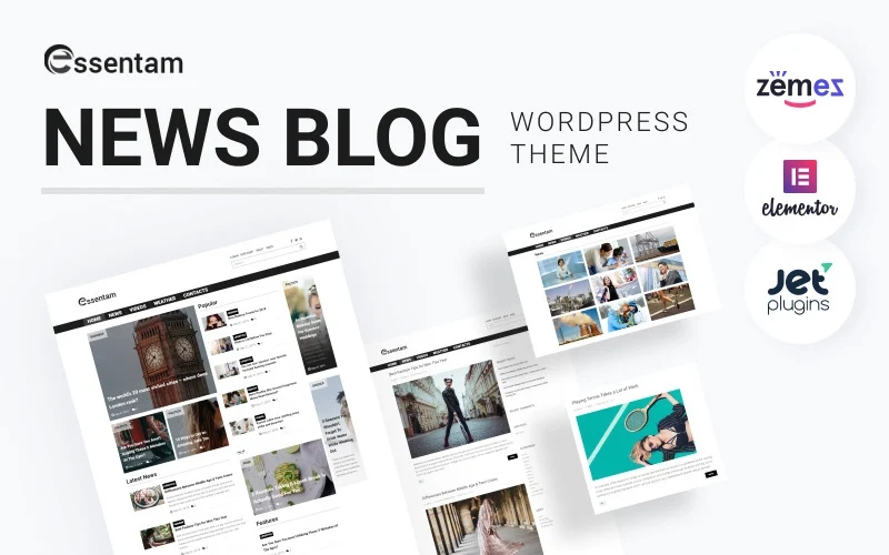 Essentam News Blog Multipurpose Classic WordPress Theme 1.0.1 GPL Theme