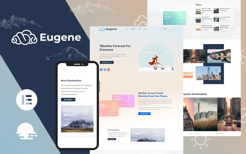 Eugene Weather Forecast WordPress Theme 1.0.0 GPL Theme
