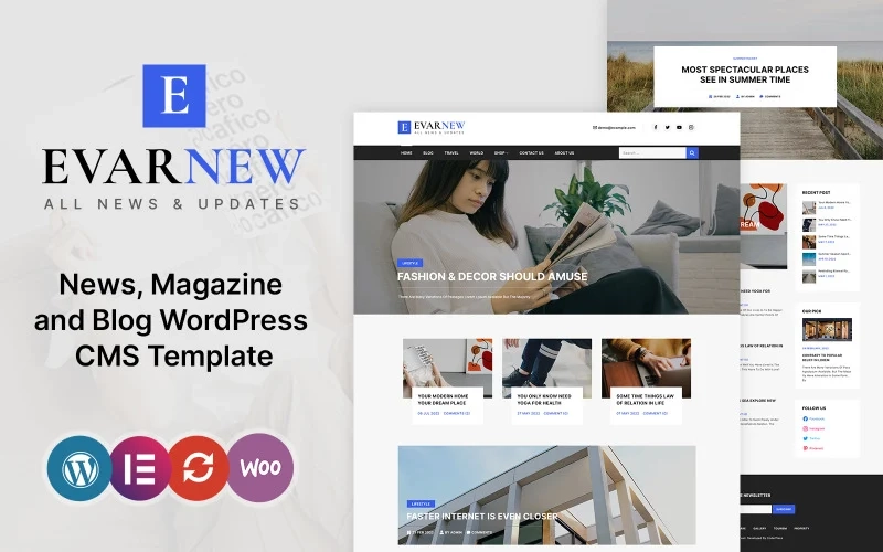 EvarNew News Magazine WordPress Theme 1.0.0 GPL Theme