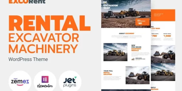 ExcoRent Equipment Rental Template for Strong Landing Page WordPress Theme 1.0.0 GPL Theme