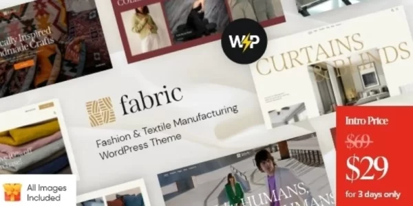 Fabric Fashion Textile Manufacturing WordPress Theme 1.3.0 GPL Theme