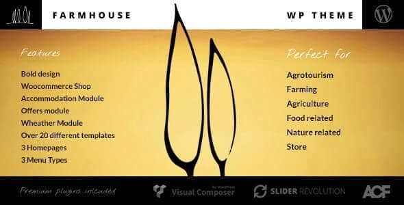 Farmhouse Agrotourism, Farming and Agriculture theme 1.9 GPL Theme