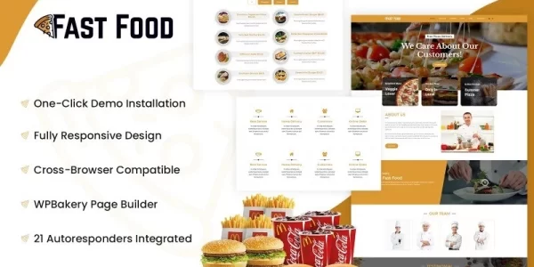 Fast Food Food Restaurant Website WordPress Theme 1.0.0 GPL Theme