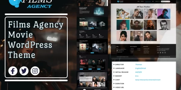 Films Agency Movie WordPress Theme 1.00 GPL Theme