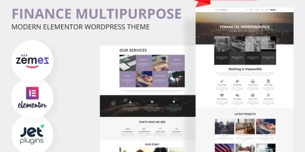 Financial Bureau Finance Multipurpose Modern WordPress Elementor Theme WordPress Theme 1.0.1 GPL Theme