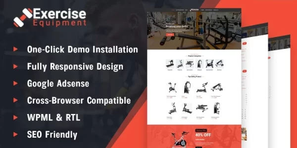 Fitness and Exercise Equipment Store WordPress Theme 1.0.0 GPL Theme