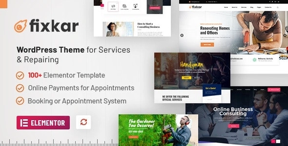 FixKar All Services WordPress Theme Build With Elementor 3.4.1 GPL Theme