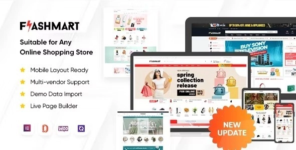 FlashMart Multipurpose Elementor WooCommerce WordPress Theme 2.0.15 GPL Theme