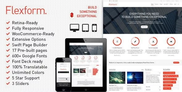 Flexform Retina Responsive Multi-Purpose Theme 1.8.41 GPL Theme