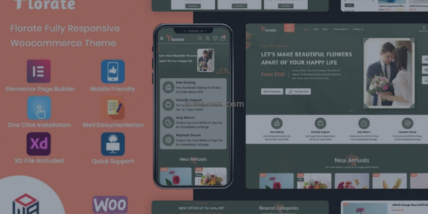 Florate – Flower Shop WooCommerce Responsive Theme 1.0 GPL Theme