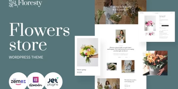 Floresty Flower Boutique and Florist WordPress Theme 1.0.0 GPL Theme