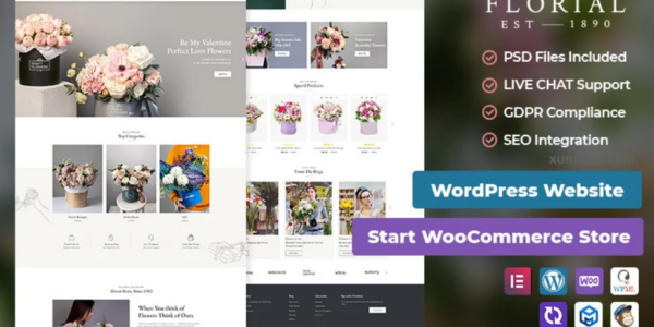 Florial Flower Decoration Best of Conversion-friendly WooCommerce Theme 1.0.0 GPL Theme