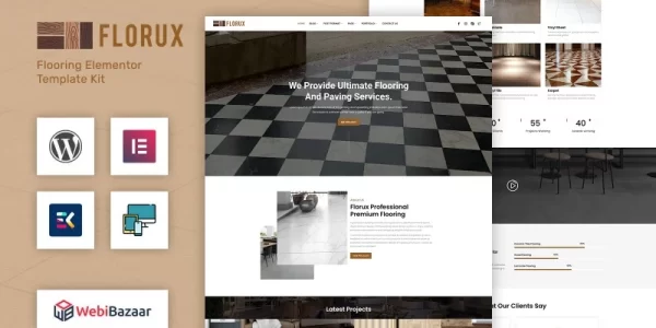 Florux Paving Tiling Services Elementor WordPress WordPress Theme 1.0 GPL Theme