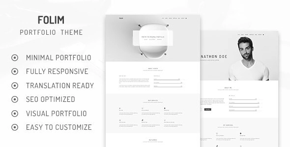Folim Clean Minimalist Portfolio WordPress Theme 2.0.1 GPL Theme