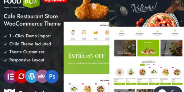 Food Box Restaurant and Cafe Store Elementor WooCommerce Responsive Theme 1.0 GPL Theme