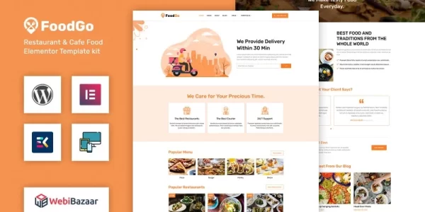 FoodGo Food Grocery Local Business Delivery WordPress Theme 1.0 GPL Theme