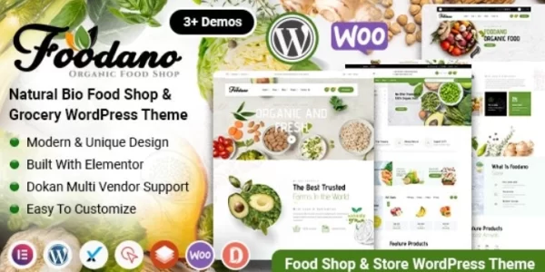 Foodano Natural Food Shop Grocery WordPress Theme 1.0.1 GPL Theme