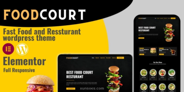 Foodcourt – Fast food Restaurants WordPress theme 1.0.0 GPL Theme