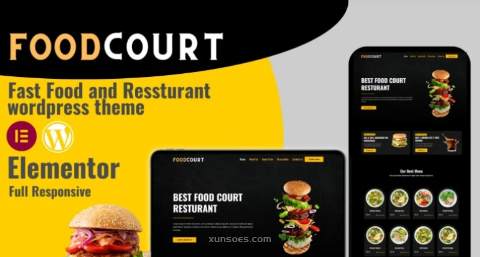 Foodcourt – Fast food Restaurants WordPress theme 1.0.0 GPL Theme