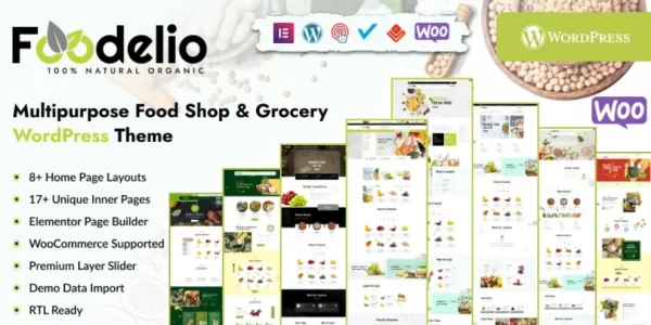 Foodelio – Multipurpose Food Shop Grocery WordPress Theme 1.4 GPL Theme
