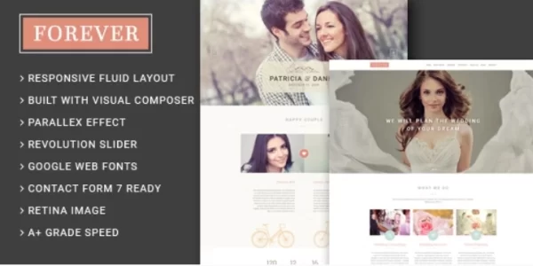 Forever Wedding Couple Planner/ Agency WordPress Theme 1.1.1 GPL Theme
