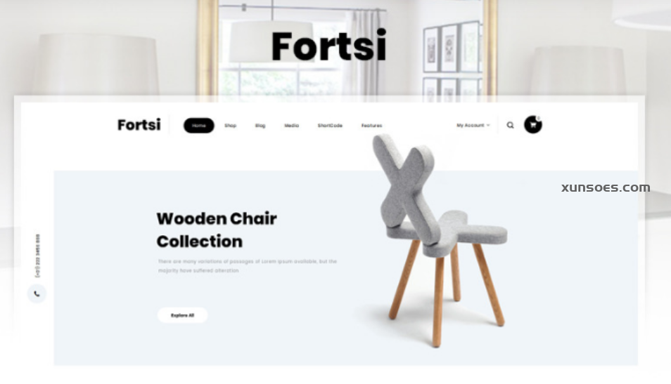 Fortsi Minimal Furniture Store Elementor WooCommerce Responsive Theme 1.0 GPL Theme