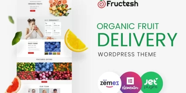 Fructesh Organic Fruits Delivery Multipurpose Modern WordPress Elementor Theme WordPress Theme 1.0.1 GPL Theme