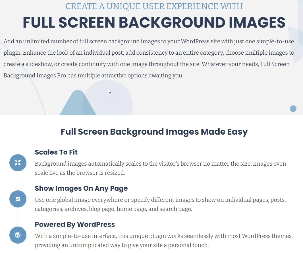 Full Screen Background Images Pro – by Amplify Plugins 2.5.0 GPL Plugins