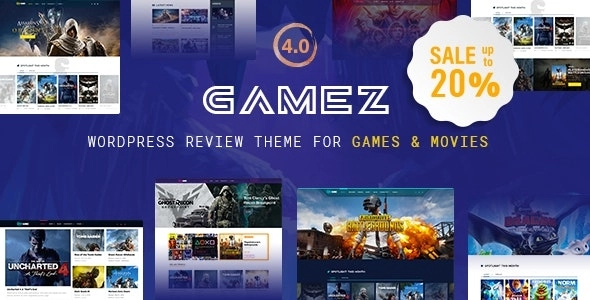 Gamez Best WordPress Review Theme For Games, Movies And Music 4.3.4 GPL Theme