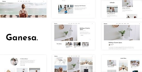 Ganesa Minimal WordPress Personal Blog Theme 1.0.4 GPL Theme