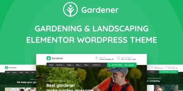 Gardener Gardening and Landscaping WordPress Elementor Theme WordPress Theme 1.1.2 GPL Theme