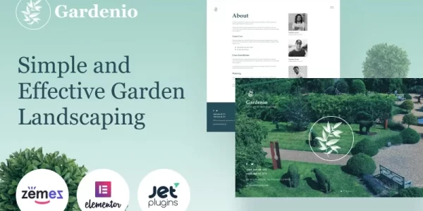 Gardenio Simple and Effective Garden Landscaping Template for WordPress Theme 1.0.0 GPL Theme