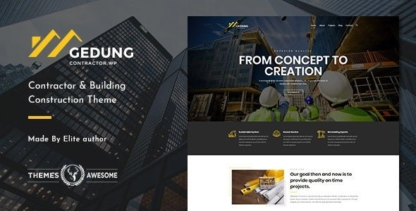 Gedung | Contractor Building Construction Theme 1.3 GPL Theme
