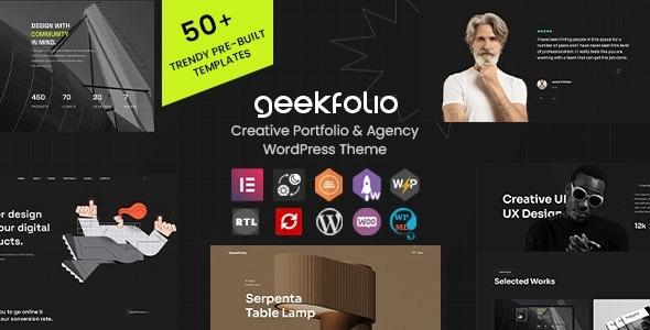 Geekfolio Elementor Creative Portfolio Agency WordPress Theme 1.0.9 GPL Theme