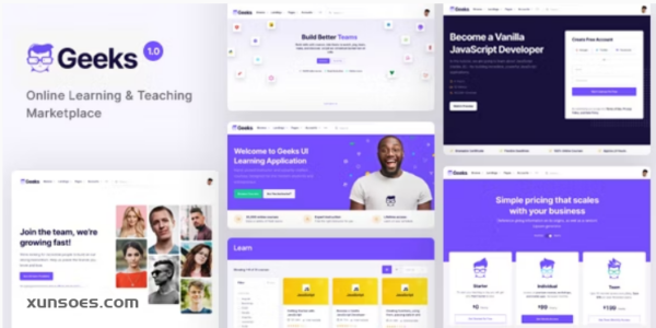 Geeks Online Learning Marketplace WordPress Theme 1.2.21 GPL Theme