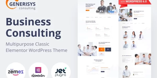 Generisys Business Consulting Multipurpose Classic WordPress Elementor Theme WordPress Theme 1.0.1 GPL Theme