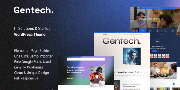 Gentech – IT Solutions Startup WordPress Theme 1.0.0 GPL Theme