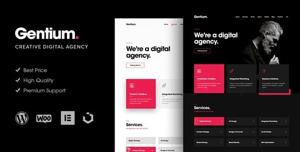 Gentium A Creative Digital Agency WordPress Theme 1.2.3 GPL Theme