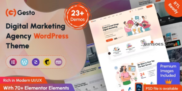 Gesto Digital Marketing Agency WordPress Theme 1.0.4 GPL Theme