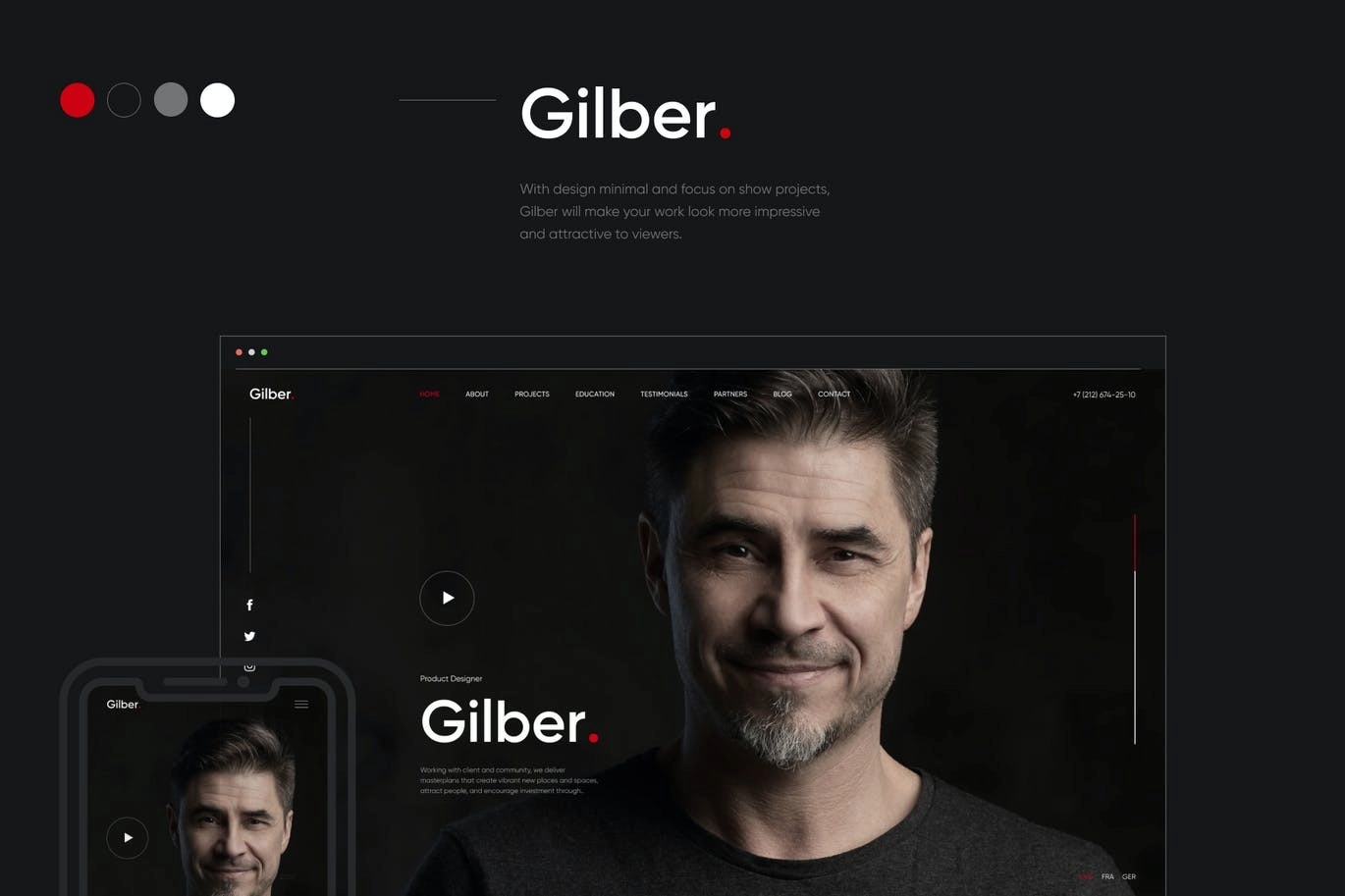 Gilber Personal CV/Resume WordPress Theme 1.0.1 GPL Theme