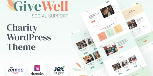 GiveWell Donation Non-profit Website WordPress Theme 1.0.1 GPL Theme