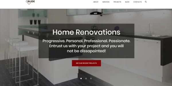Glide Home, Bath and Kitchen Renovation Company WordPress Theme 1.0.0 GPL Theme