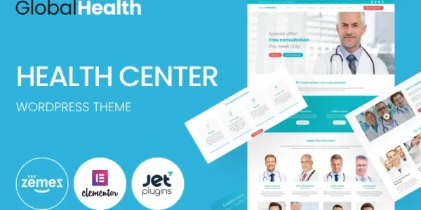GlobalHealth Doctor Medical WordPress Theme 1.0.1 GPL Theme