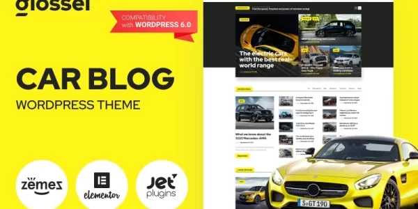 Glossel Car Blog Website Template based on WordPress Elementor Theme WordPress Theme 1.0.0 GPL Theme